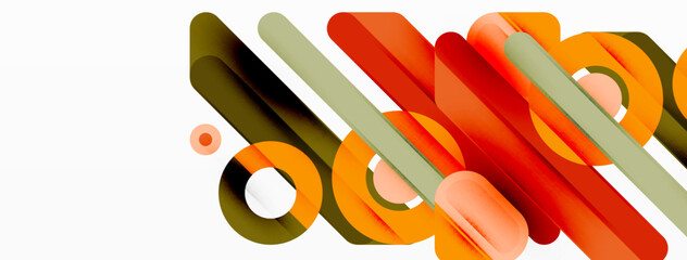 Creative geometric wallpaper. Minimal lines and circles background