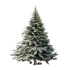 Fototapeta premium A snow-covered white fir tree, perfect for Christmas decorations and festive celebrations. PNG. Transparent. Generative AI