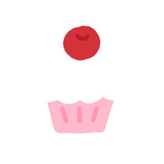 cute birthday cupcake dessert with cherry