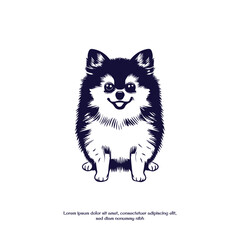Obraz premium pomeranian dog illustration cute kawaii vector design