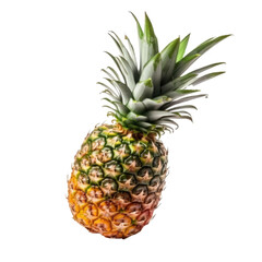 A ripe pineapple on a clean white background. PNG. Transparent. Generative AI