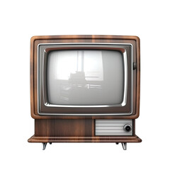 An isolated vintage television set on a white background. PNG. Transparent. Generative AI