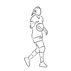 woman volley ball player silhouette