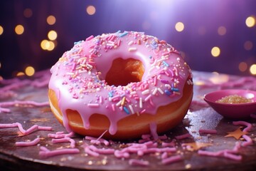 Doughnuts, delicious and sweet baked goods food, tasty, caloric, fast food obesity, dough products fried in oil deep-fried baked goods sweet dust jam jam candy chocolate chocolate powdered sugar .
