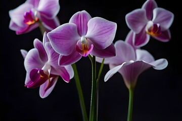 Moon orchid flowers isolated black background