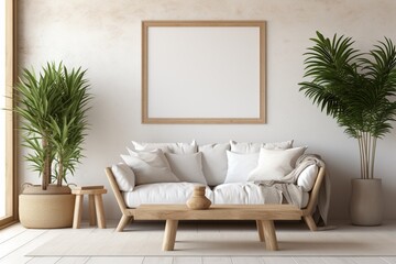 Ultra Realistic Farmhouse Style Living Room Interior Created with Generative AI