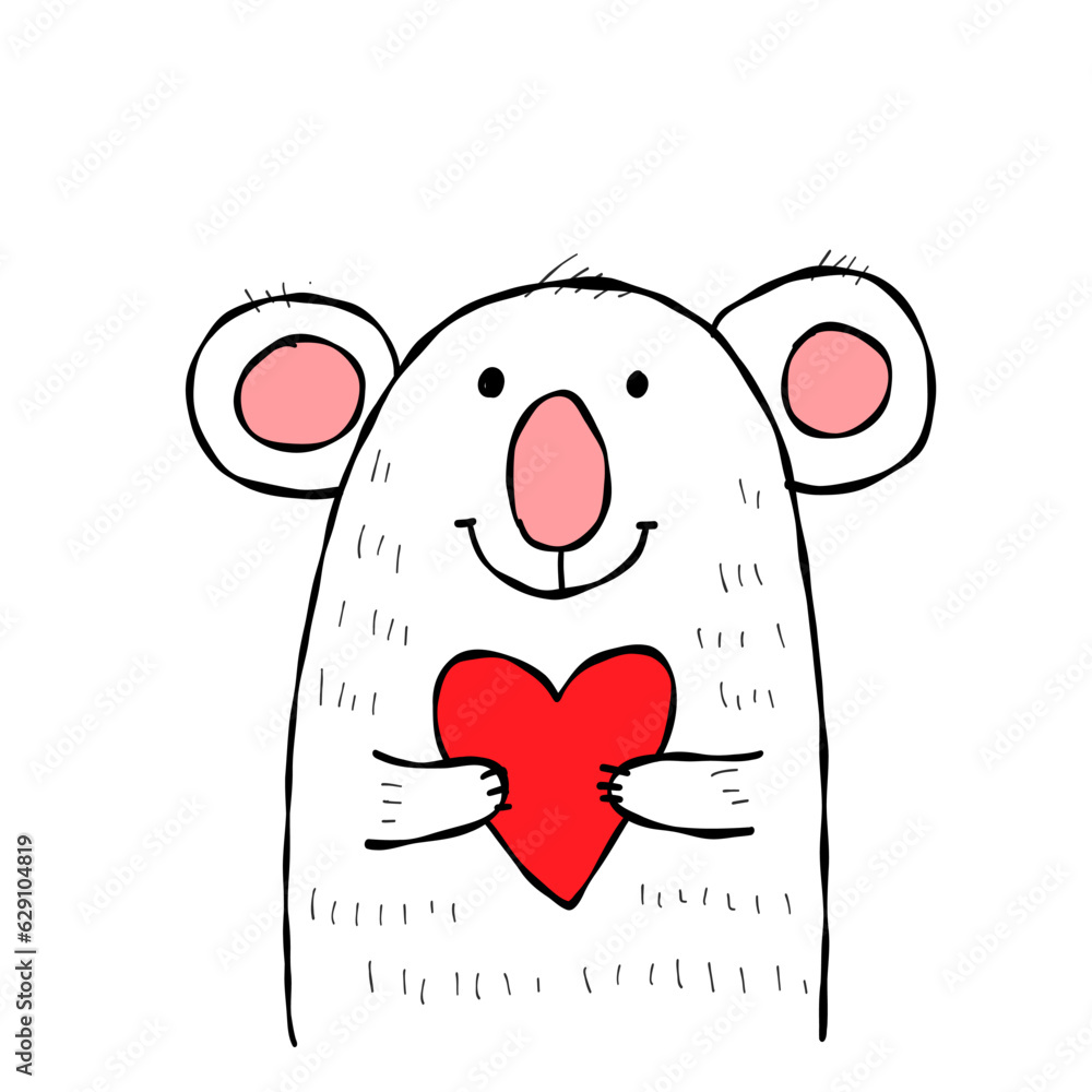 Canvas Prints cute koala bear with heart. be my valentine. valentine's day banner, background, flyer, placard. hol