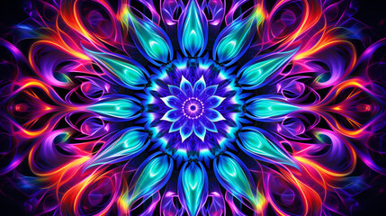 Cosmic Kaleidoscope - Neon Galactic Delight