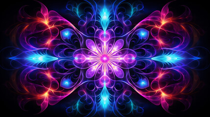 Obraz premium Cosmic Kaleidoscope - Neon Galactic Delight