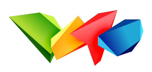 Fototapeta premium Vector 3d low poly triangle geometric design elements