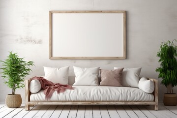 Ultra Realistic Farmhouse Style Living Room Interior Created with Generative AI
