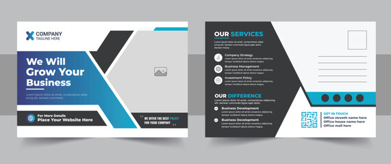 Corporate postcard design template, amazing and modern postcard EDDM design template, stylish corporate postcard design