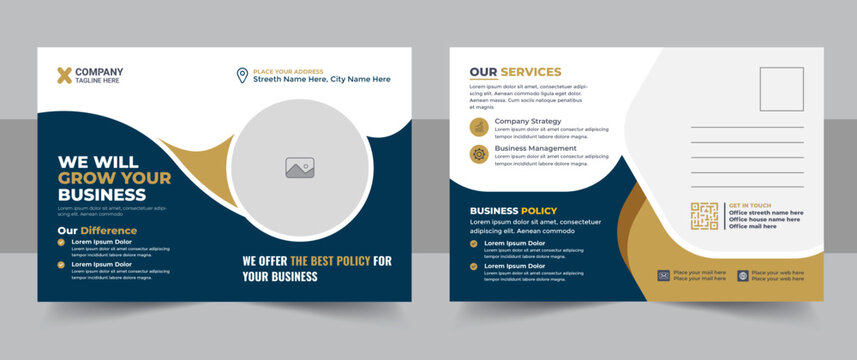 Creative modern corporate business postcard EDDM design template or corporate business postcard EDDM design 