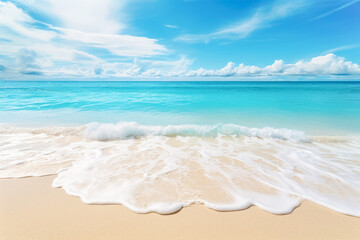 Turquoise blue sea and summer blue sky