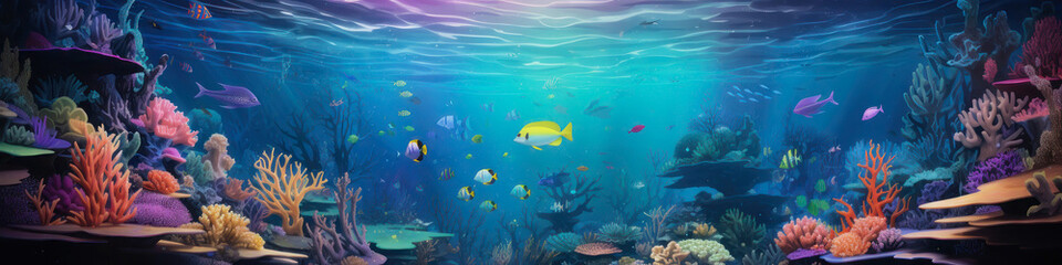Fototapeta na wymiar underwater fish, Generative AI