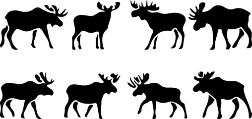 deer silhouette set