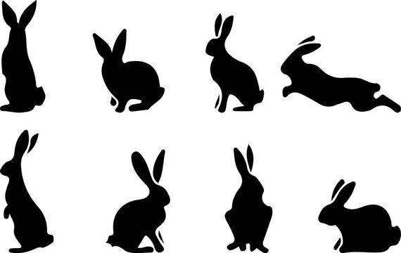 silhouettes of rabbits