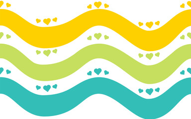 Hand Drawn  vector Multicolored Stripes , A Seamless Pattern on a White background