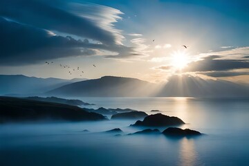 sunset over the ocean