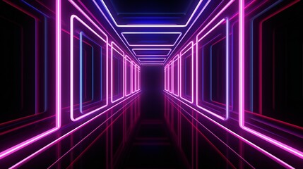 retro futuristic sci-fi neon scene