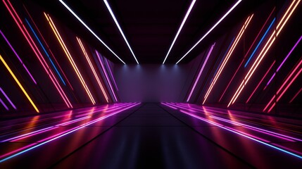 retro futuristic sci-fi neon scene