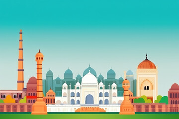 Happy India Independence & Republic Day Concept. Independence & Republic Day Background. Independence & Republic Day Theme. Generative Ai