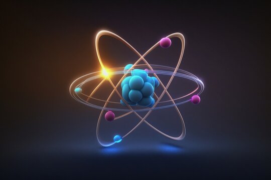 Atomic nucleus electrons neutrons protons. model shows that an atom is mostly empty space, with electrons orbiting a fixed, positively charged nucleus in set, predictable paths.