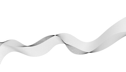 Abstract wave element for design. Digital frequency track equalizer. Stylized line art background. Vector illustration. Wave with lines created using blend tool. Curved wavy line, smooth stripe.