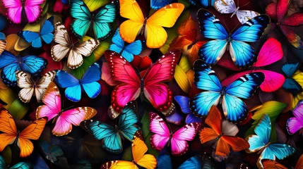 Zelfklevend Fotobehang カラフルな蝶々 © Hitomi