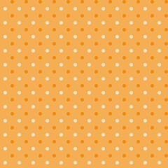 Cute modest geometric seamless pattern Small white yellow polka dots on a light cream background For textile and wrap design, home decor