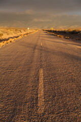 Naklejka premium Road at sunset