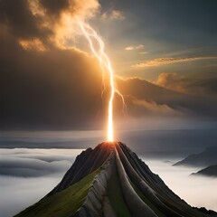 lightning in the mountain