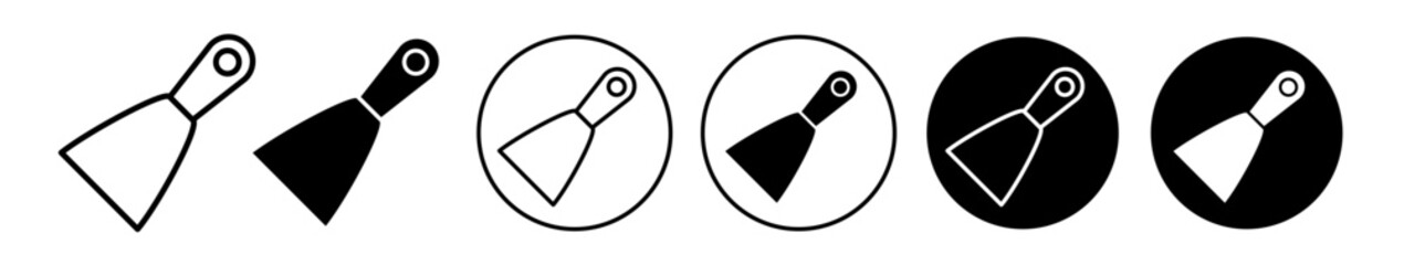 Putty knife icon set. Scraper vector symbol - obrazy, fototapety, plakaty
