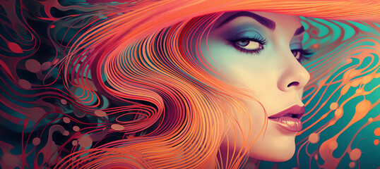 woman drawing, AI generated
