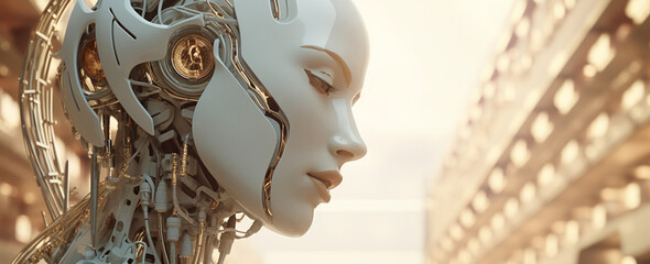 la représentation d'une femme cyborg - IA Generative	