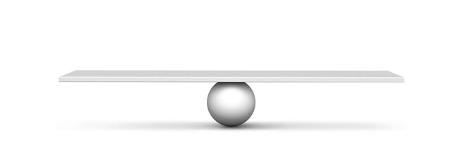 Seesaw 3d. balancing on seesaw 3d render. 3d illustration