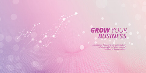 Business landing page light blue and pink background banner or poster design