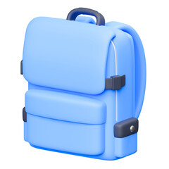 blue suitcase 3d illustration