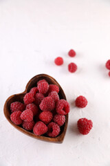 Ripe, beautiful, juicy, red raspberries