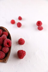 Ripe, beautiful, juicy, red raspberries