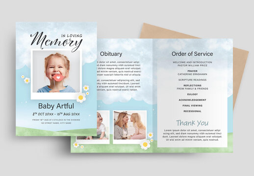 Baby Child Funeral Program Layout