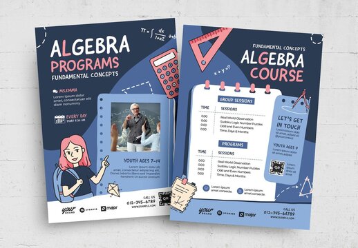 School Education Math Science Flyer Poster Layout