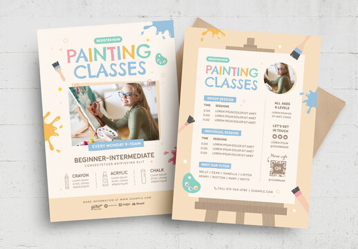 Painting Art Class Flyer Poster Layout
