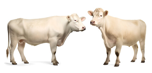 Charolais cattle isolated on transparent background, png