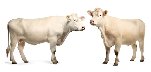 Obraz premium Charolais cattle isolated on transparent background, png