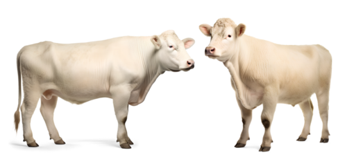 Charolais cattle isolated on transparent background, png