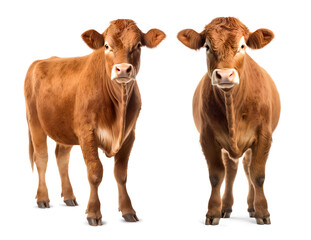 Limousin cattle isolated on transparent background, png