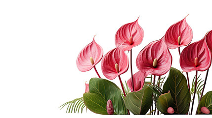 pink anthurium isolated on transparent background