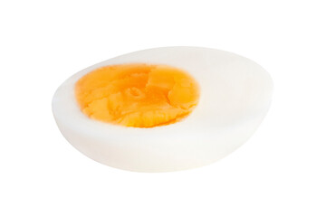 Sliced egg on an isolated white background.
