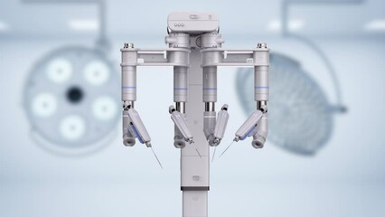 Surgery room with robotic surgery 4k footage
